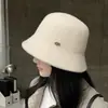 Nuevo Sombrero de Peluche Otoño Invierno Sombrero de Cubo para Mujer Sombrero de Cubeta Cálido Sombrero de Cubo Versátil Casual Sombrero de Ala Ancha Estilo Coreano para Mujer