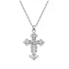 Collar Cruzado Transfronterizo Estilo Europeo y Americano con Colgante de Diamante, Cadena Clásica de Cruz para Clavícula, Cadena de Cuello Exquisita de Lujo Ligero de Nicho
