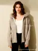 Cárdigan de Punto con Capucha y Cuello de Piel Estilo Coreano Estilo Perezoso para Mujer 2026 Otoño e Invierno Prendas de Abrigo Sueltas y Versátiles Top Chic
