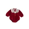 Macacão de Bebê Outono e Inverno Veludo Engrossado Menina Vermelho Estilo Chinês Vestido de Um Ano Roupas de Ano Novo