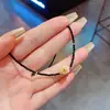 Colar Borboleta de Pérola de Água Doce Natural Moda Simples Celebridade da Internet Cadeia para Clavícula Choker Design Cristal Preto
