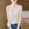 Moda Feminina Verão 2025 Nova Importação Transfronteiriça Gola Redonda Curta Fina Camisola Regata Camisa Básica Feminina
