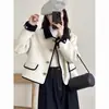 Cardigan de Punto Corto Estilo Chanel para Primavera y Otoño 2026 con Diseño de Bloques de Color, Chaqueta de Alta Gama, Petite, Exquisita, Versátil