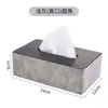 Caja de Pañuelos de Cuero Simple para Hogar Hotel Hotel Coche Caja de Pañuelos de Papel de Cuero Caja de Servilletas de Cuero para el Hogar