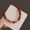 Pulsera de Cinabrio Femenina Benmingnian Pulsera de Calabaza de Jade de Agua Azul Natural Fulu Shengcai Pulsera Antigua Estilo Nuevo Chino