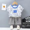 Conjunto Infantil de Manga Curta Algodão Puro Verão Novo Estilo Coreano Shorts para Meninos Roupas Finas para Crianças Roupas de Verão para Meninas Roupas de Bebê