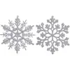 Decoraciones Navideñas de Copo de Nieve de 10 cm Adornos Navideños Festivos de Plástico con Purpurina para Árbol de Navidad Venta al por Mayor desde el Fabricante