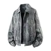 Jaqueta Tie-Dye Camuflada com Forro de Lã Tie-Dye Americano Roupa de Trabalho Jaqueta Grossa com Forro de Lã Masculina Inverno Grossa Casual Solta