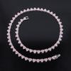 Joyería de aleación comercio exterior 6mm collar simple de diamantes con forma de corazón cadena para el cuello hip-hop europea y americana para hombres y mujeres cadena para la clavícula venta al por mayor