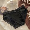 "Garota Creme" [Calças Máscara] Verão Secagem Rápida Calcinhas Seda Gelo Femininas Cintura Média Calcinhas de Renda