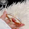 Pulsera de Acero de Titanio Oro Rosa para Mujer de Nicho de Lujo Ligero de Alta Gama con Zirconia Pulsera Pulsera Pulsera Joyería