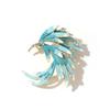 Broche Retro de Esmalte Estilo Chino con Pedrería Degradada, Elegante Broche de Pluma de Fénix, Accesorio de Alta Gama, Artístico Retro