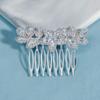 Peine de circonita transfronterizo nuevo, tocado para novia, boda, cena, fiesta, exquisito peine de circonita con diamantes de imitación que combina con todo.