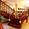 Escada de Madeira Maciça para Exportação de Guangzhou com Corrimãos, Luxo Leve Luxo Dourado Pintado Escada de Tronco para Villa Loft