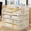 Organizador de Archivos para Estación de Trabajo Estante de Documentos para Escritorio de Oficina Estantería para Libros de Estudiante Estante de Almacenamiento para Escritorio de Oficina Contenedores de Almacenamiento Multicapa