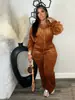 TW575 Amazon Moda europea y americana nueva para mujer cárdigan de manga larga con solapa y cremallera conjunto de dos piezas de pantalón de invierno