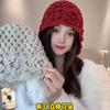 Nuevo Sombrero de Crochet de Otoño e Invierno para Mujer Sombrero Tejido con Borla de Trigo Moda Artística Sombrero Pulóver Sombrero de Lana de Moda