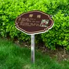Placa de Introdução de Planta Placa de Árvore Parque Escolar Aço Inoxidável Haste de Inserção no Solo Placa de Informação de Plantio de Árvores Introdução de Árvore