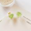 Aretes de Flores con Textura Esmerilada Retro Francés Personalidad Simple Combinan con Todo Aretes Elegantes Clip para Oreja de Plato de Incienso para Mosquitos