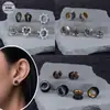 Estilo Europeo y Americano Retro Acero de Titanio Doble Cuerno Cruz Hueca Expansores de Oreja Pendientes de Acero Inoxidable Joyería para Expansión de Oreja
