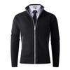 2025 Comércio Exterior Amazon Outono e Inverno Suéter Cardigan Masculino com Lã, Gola Alta, Tricô Grosso Cor Sólida Jaqueta Roupa Masculina
