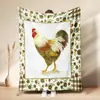 Manta de siesta de franela con estampado de collage de gallo de granja vintage TEMU transfronteriza, manta decorativa para sofá de animal lindo