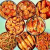 Polvo Bebê Picante Fresco em Conserva, Frutos do Mar Prontos para Comer, Lanche Picante, Coelho do Mar Grande em Molho Picante