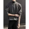 Nueva camiseta interior térmica de forro polar de doble cara para primavera y otoño, cuello medio alto, camiseta de manga larga de corte limpio, capa interior cálida para el otoño