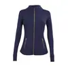 Jaqueta Lulu Gola Alta Original Define Zíper Dourado Roupa de Yoga Roupa Fitness Manga Longa Jaqueta Esportiva Exportação