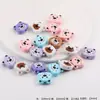 Urso Desenho Animado Cabeça Fofa Acrílico Furo Vertical Contas Soltas DIY Feito à Mão Caneta de Contas Pulseira Acessórios de Joias Material