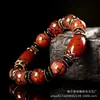 Pulseira de Agata Dragão Três Nove Olhos Tianzhu para Homens e Mulheres Autenticidade Xizang Brincadeira Cultural Contas de Buda Tianzhu Pulseira Estilo Étnico para Homens e Mulheres