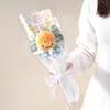 Regalo para el Día del Maestro Ramo Terminado de Girasol para Maestra de Jardín de Niños Tejido Hecho a Mano Flor de Lana Regalo Creativo