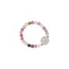 Anillo de plata de ley s925 con cristales naturales para mujer, diseño único y sencillo, hecho a mano, con cuerda elástica, J5788