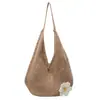 Bolso Tote de Algodón con Flores Caladas de Gran Capacidad para Mujer 2025 Nuevo Verano Vacaciones en la Costa Bolso de Hombro Tejido