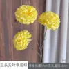 Bola de la Suerte de Tres Cabezas Sin Hojas Bola de la Suerte Flor de Hibisco Arreglo Floral para Pasillo de Boda Flor de Seda Decoración de Hotel Flor Artificial