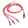 Cabo de dados trançado de nylon um para três para Apple Android tipo-c130 cabo de carregamento de cobre 3A três em um
