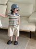 Montaigne Ropa Infantil Versátil para Bebé y Niño Verano 2024 Nuevo Estilo Coreano Camiseta Polo Camiseta para Niños y Niñas Mangas al Hombro