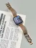 Adequado para Apple Applewatch89 Corrente de Pulseira de Metal de Quatro Fileiras Iwatchis10Ultar Pulseira de Bracelete