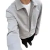 Camisa polo de imitación de dos piezas de color liso minimalista estilo americano para el otoño de 2026, top de manga larga con media cremallera de alta gama para hombre