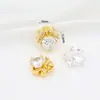 Colgante de Zirconia Incrustada en Oro Real de 18 Quilates que Conserva el Color, Accesorios de Trébol de Cuatro Hojas, Mariposa, Corazón, Pulsera DIY, Colgante para Abalorios D103B