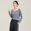 2613704-14 Suéter de Tricô com Ponto Trançado Tridimensional de 14 Pontos, casual e descontraído, estilo old money, estilo universitário, design falso de duas peças, coleção de outono feminina