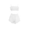 Ropa de Mujer de Venta Caliente Transfronteriza Europea y Americana, Sexy, Dulce y Fresca, Pijama de Tirantes de Seda Simulada, Conjunto de Dos Piezas para Chicas Atrevidas
