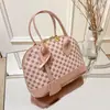 2026 Novo Estilo Bolsa de Mão Feminina Cor Contrastante Bolsa Pequena de Ombro Transversal Bolsa de Concha Retrô Estampada da Moda