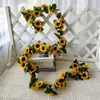 Enredadera de Girasol Artificial, Flores de Plástico Falsas para Decoración del Hogar, Enredadera de Girasol Simulada