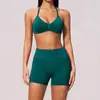 Dfyne transfronteiriço europeu e americano secagem rápida bolinhas yoga cintura alta controle de barriga bumbum de pêssego esportes ao ar livre fitness conjunto de yoga