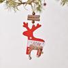 Amazon Explosions Cross-border Christmas Hollow Pendant Elk Small Tree Bell Hollow English Christmas Tree Wooden Hanging