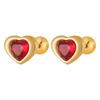 Lujo ligero de alta gama para dormir sin quitarse el clavo de hueso del oído con forma de corazón antica antipérdida, estilo ins para mujer, pendientes de clavo de hueso de oído de acero de titanio dorado