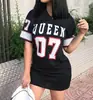 Transfronterizo Nuevo Europeo y Americano Vestido de Mujer Casual Hip-hop Estampado de Letras Primavera y Verano Manga Corta Vestido Camiseta Mujer