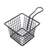 Cesta Quadrada para Servir com Alça 10cm x 17.5cm x 7.5cm Metal Preto - Rojemac Profissional