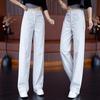 Calças Azuis-Marinho para Mulheres 2026 Primavera/Verão Novo Estilo Popular Petite Soltas de Perna Larga Emagrecedoras Conjunto Calça Reta Casual